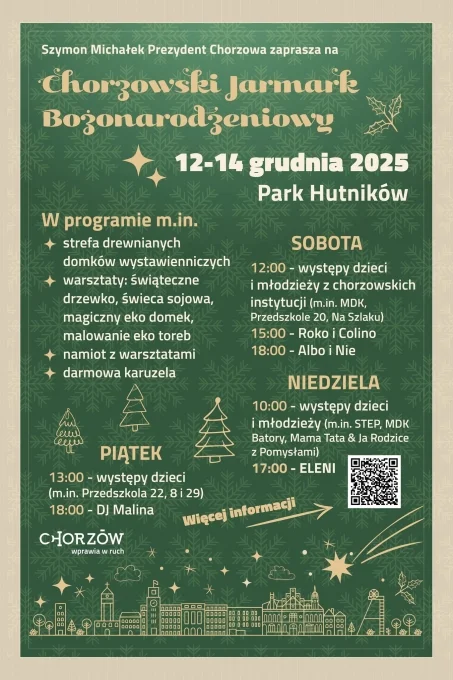 Chorzowski Jarmark Bożonarodzeniowy w Parku Hutników - trzy dni świątecznego targowania i muzyki