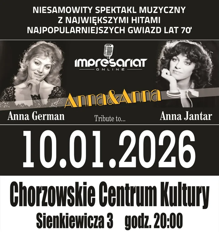 Grafika promocyjna wydarzenia ANNA&ANNA — spektakl muzyczny w Chorzowie