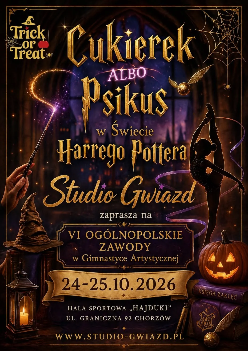 Grafika promocyjna wydarzenia Cukierek albo Psikus: magiczne zawody