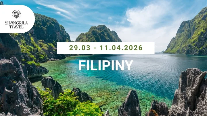 Grafika promocyjna wydarzenia Filipiny 29.03–11.04.2026 — wycieczka marzeń: plaże, podwodny świat i lokalne smaki