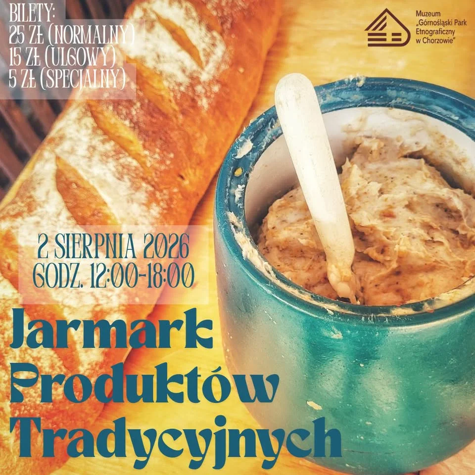 Grafika promocyjna wydarzenia Jarmark Produktów Tradycyjnych w Chorzowie