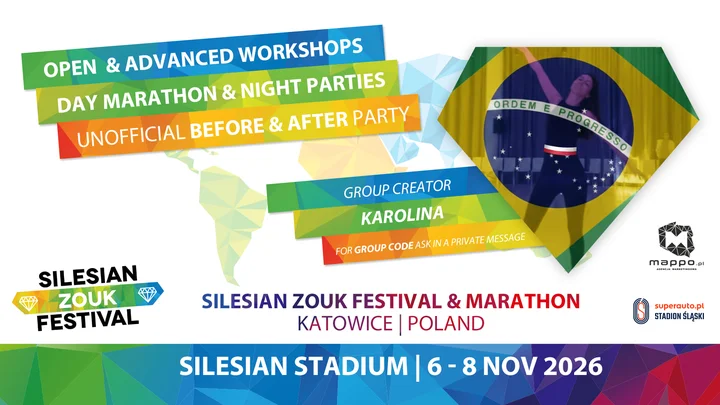 Grafika promocyjna wydarzenia KAROLCZA DISCOUNT GROUP — Silesian Zouk Festival & Marathon 2026 w Chorzowie