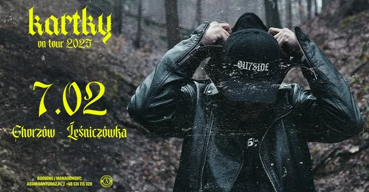 Grafika promocyjna wydarzenia Kartky w Chorzowie — koncert w Leśniczówce (7 lutego 2026)