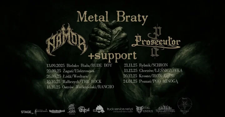 Obrazek przedstawia grafikę promocyjną wydarzenia Koncert metalowy: NamoR i Prosecutor w Leśniczówce w Chorzowie