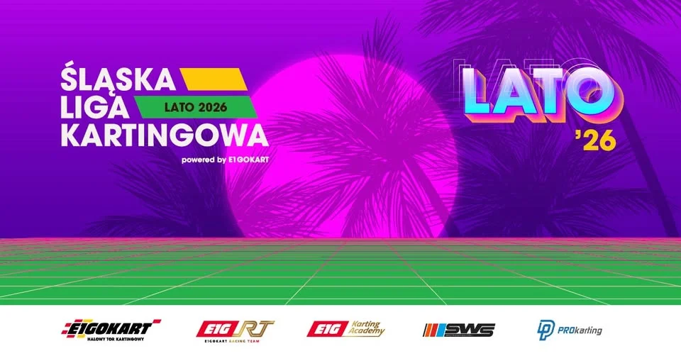 Grafika promocyjna wydarzenia Śląska Liga Kartingowa – Lato 2026 w Chorzowie
