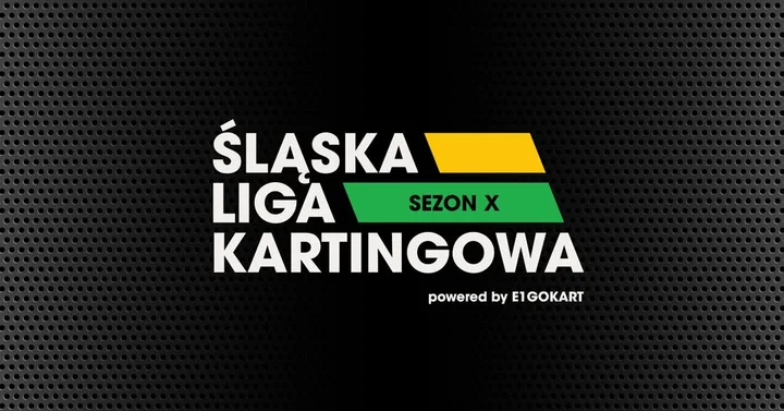 Obrazek przedstawia grafikę promocyjną wydarzenia Śląska Liga Kartingowa — runda w E1GOKART Chorzów