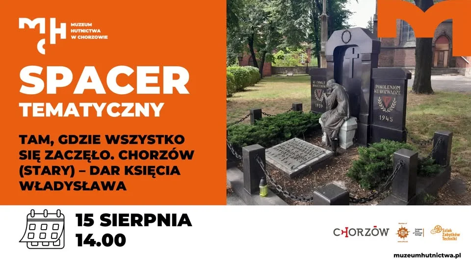 Grafika promocyjna wydarzenia Spacer tematyczny: Tam, gdzie wszystko się zaczęło – historia Chorzowa