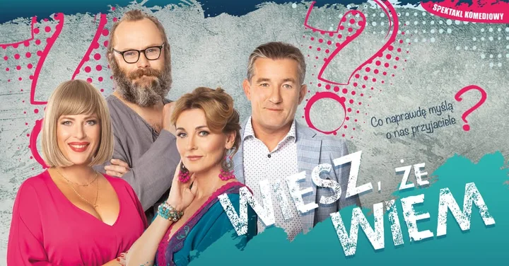 Grafika promocyjna wydarzenia „Wiesz, że wiem” — zwariowana komedia w Chorzowie