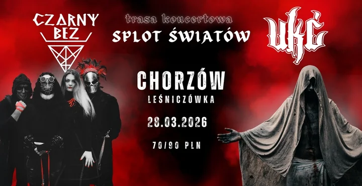 Grafika promocyjna wydarzenia Splot Światów — CZARNY BEZ & UKĆ w Leśniczówce, Chorzów