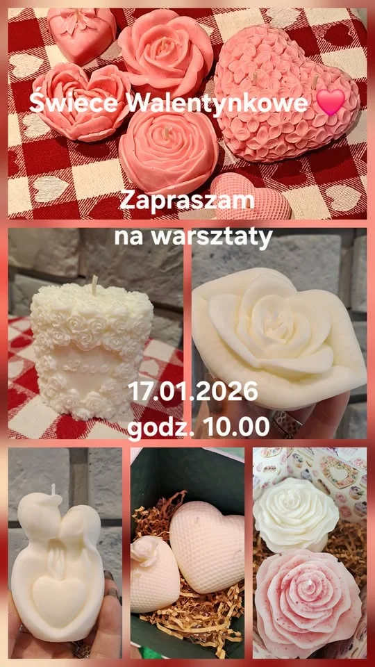 Grafika promocyjna wydarzenia Świece wykonane z miłością — warsztaty tworzenia zapachowych świec sojowych