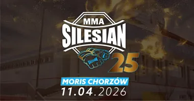 Grafika promocyjna wydarzenia Silesian MMA 25 w Chorzowie — jubileuszowa gala 11 kwietnia 2026