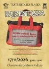 Grafika promocyjna wydarzenia RAJZENTASZA – krótkie sztuki po śląsku: dwie do śmiechu, a jedna nie