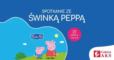 Grafika promocyjna wydarzenia Spotkanie ze Świnką Peppą w Galerii AKS — 21 marca w Chorzowie