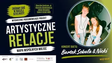 Grafika promocyjna wydarzenia Artystyczne Relacje – mapa wspólnych miejsc. Letni finał w Chorzowie Centrum