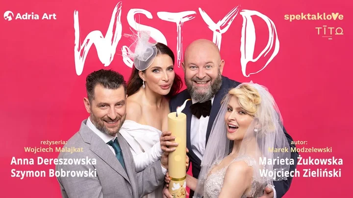 Grafika promocyjna wydarzenia Wstyd — komedia w reżyserii Wojciecha Malajkata (Chorzów)
