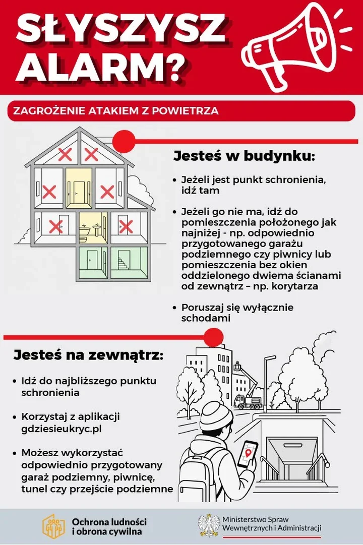 Alarm z powietrza w Chorzowie. Gdzie szukać schronienia
